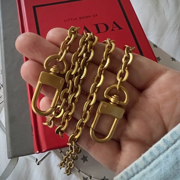 Antique Gold Oval Shoulder Chain Strap 16, 18, 20, 47 Inch - Picture 3 of 8